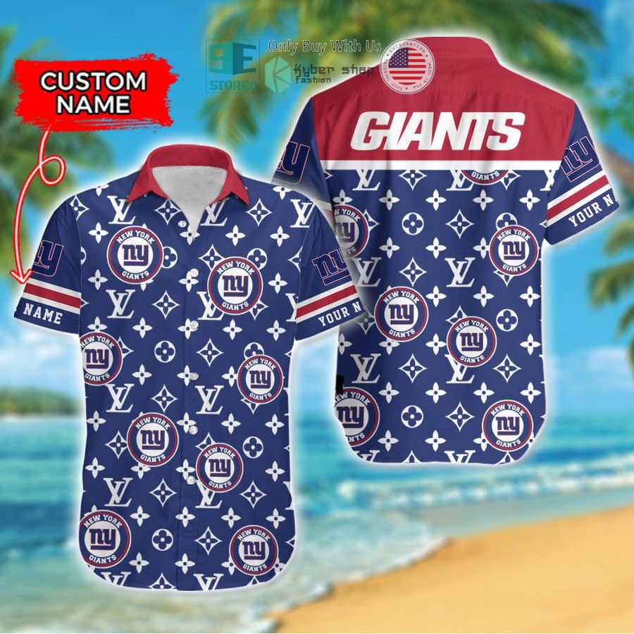 personalized new york giants louis vuitton pattern hawaiian shirt 1 83197