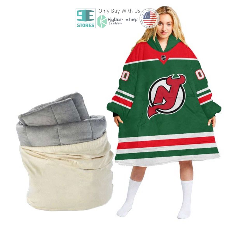 personalized nhl new jersey devils sherpa hooded blanket 1 84954