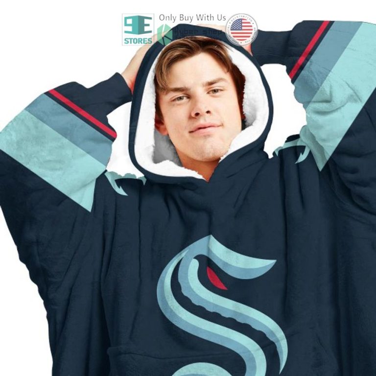 personalized nhl seattle kraken sherpa hooded blanket 3 96457