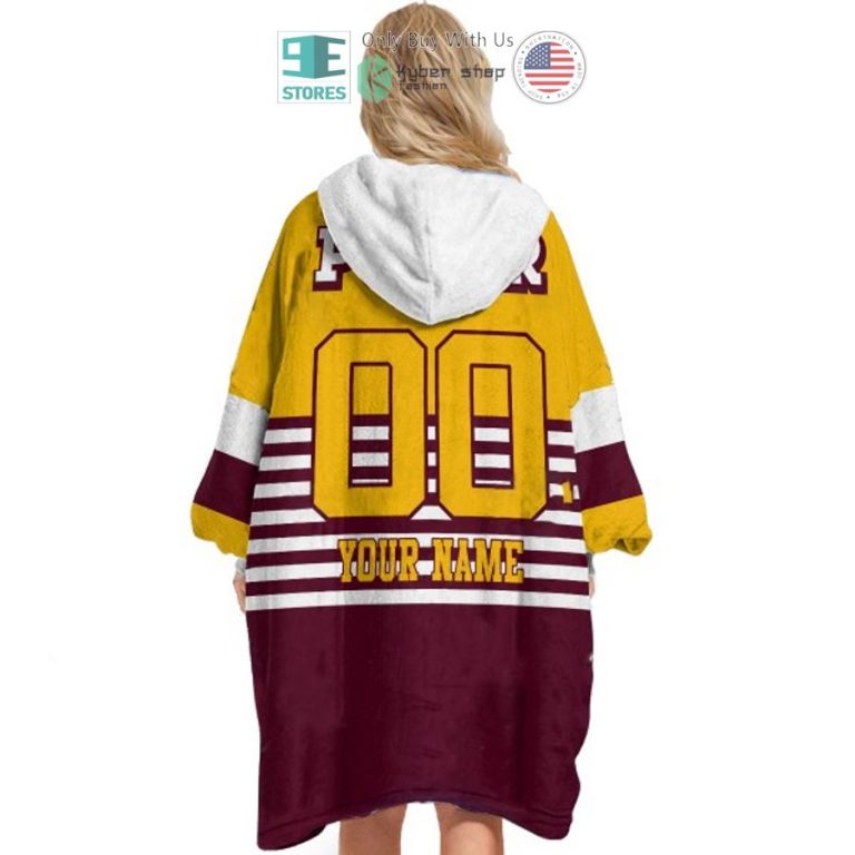 personalized nrl brisbane broncos power sherpa hooded blanket 3 77145