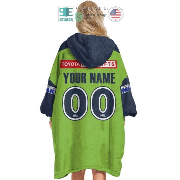 personalized nrl canberra raiders green sherpa hooded blanket 3 25919