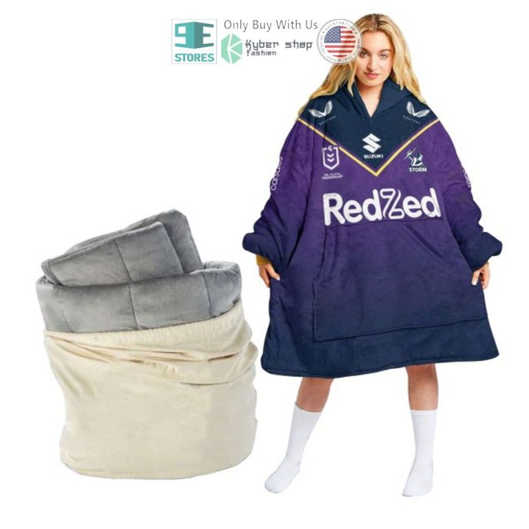 personalized nrl melbourne storm redzed sherpa hooded blanket 2 58760