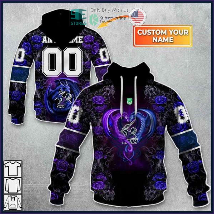 personalized nrl melbourne storm rose dragon 3d hoodie 1 46014