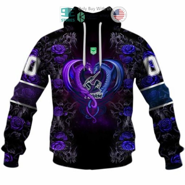 personalized nrl melbourne storm rose dragon 3d hoodie 3 45975