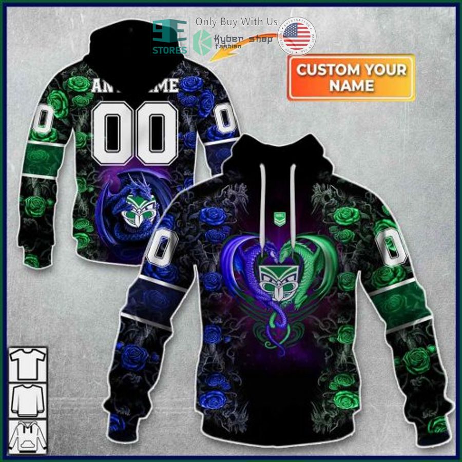 personalized nrl new zealand warriors rose dragon 3d hoodie 1 90497