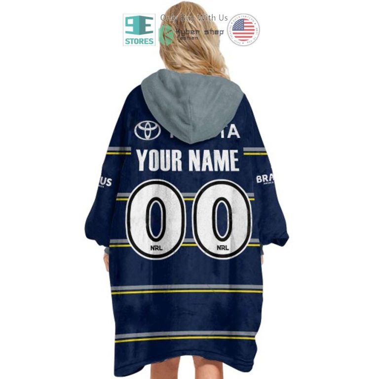 personalized nrl north queensland cowboys blue sherpa hooded blanket 3 42032