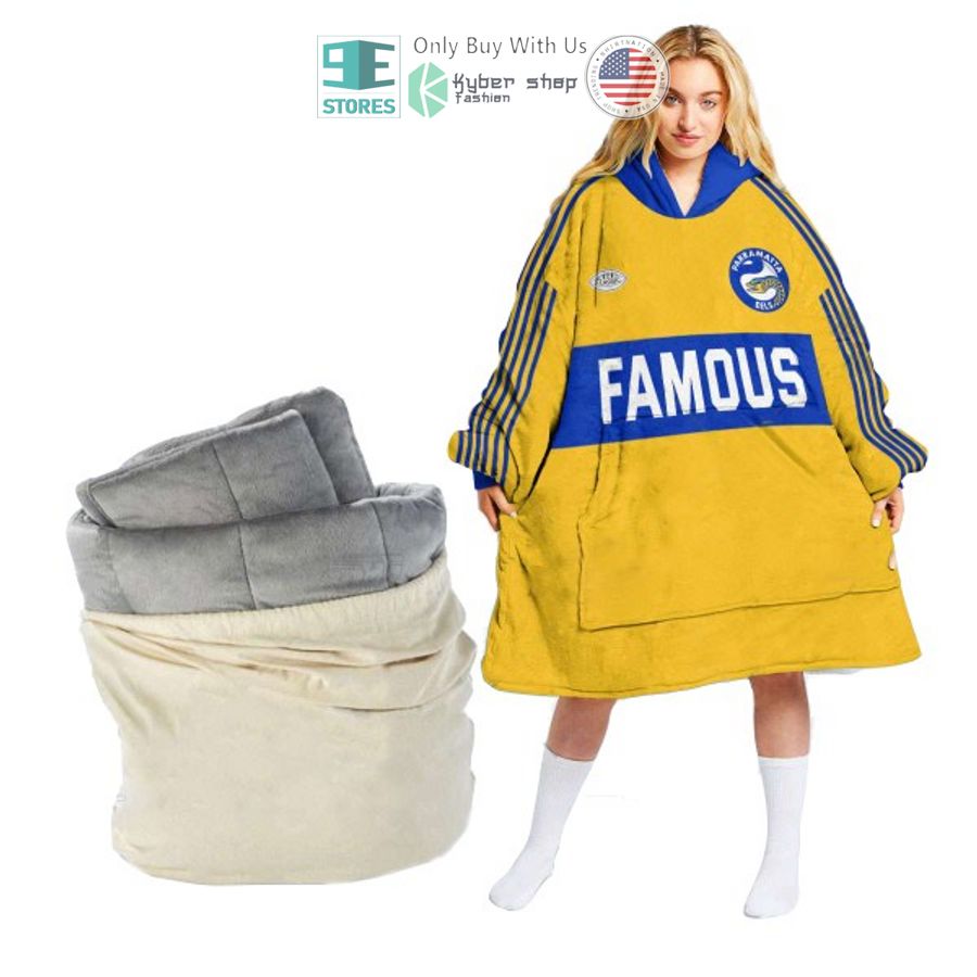 personalized nrl parramatta eels famous sherpa hooded blanket 1 42749