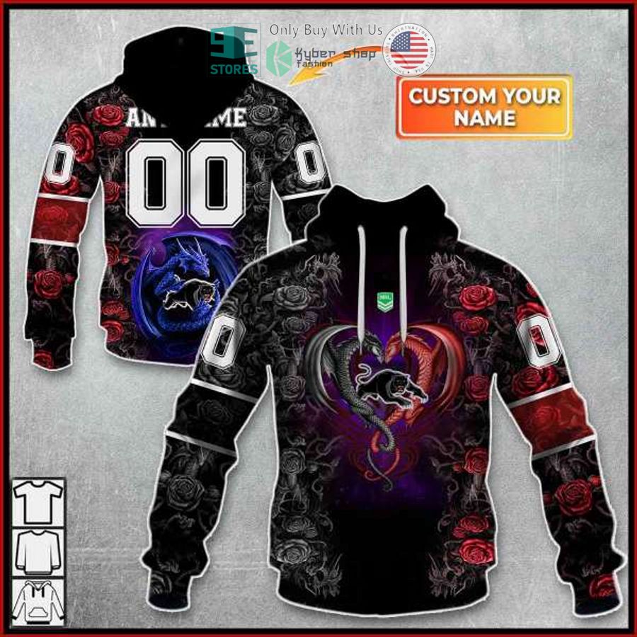 personalized nrl penrith panthers rose dragon 3d hoodie 1 13131