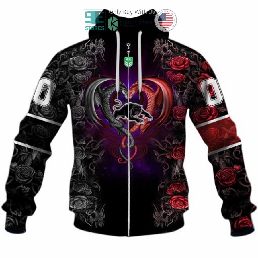 personalized nrl penrith panthers rose dragon 3d hoodie 2 18839