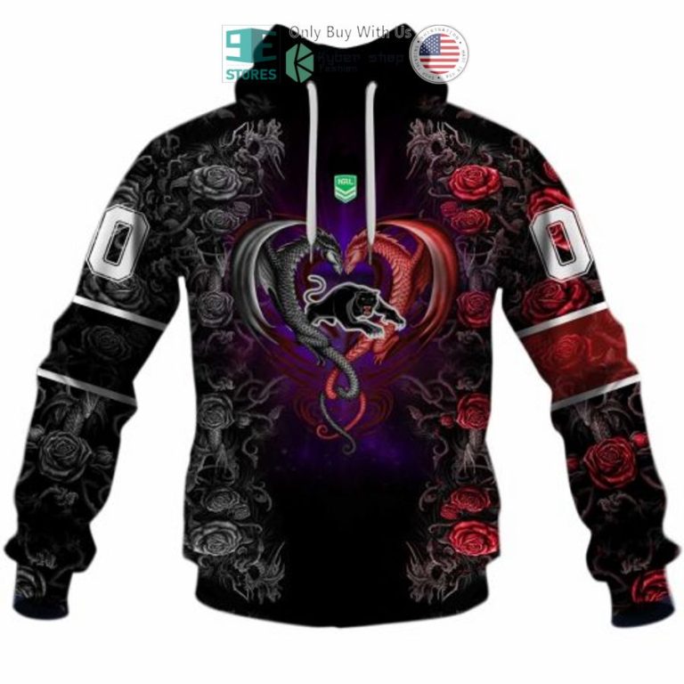 personalized nrl penrith panthers rose dragon 3d hoodie 3 74550