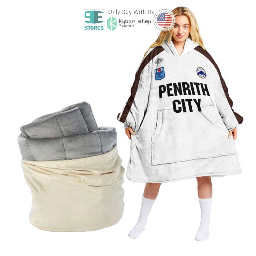 personalized nrl penrith panthers sherpa hooded blanket 1 23094