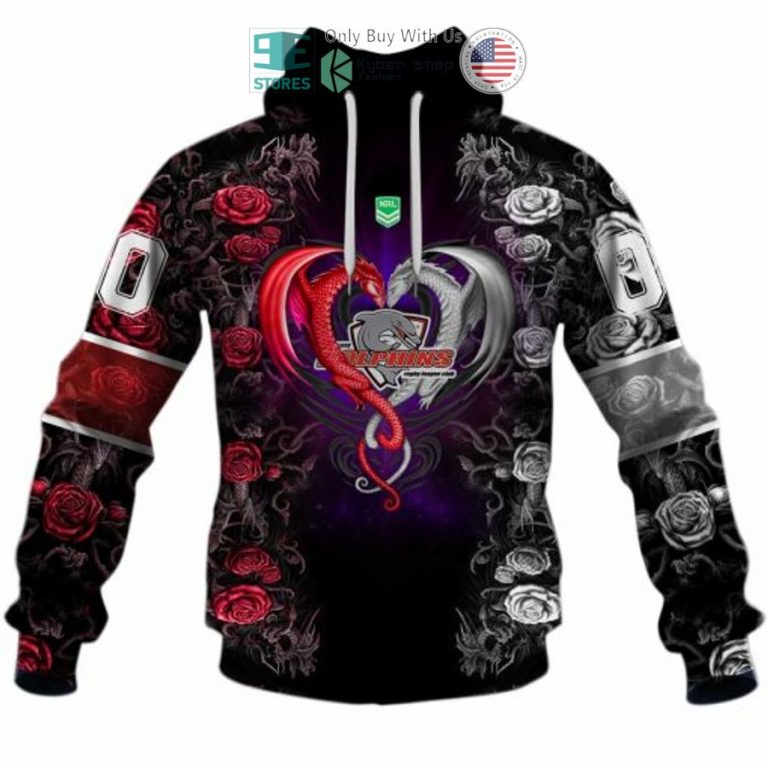 personalized nrl redcliffe dolphins rose dragon 3d hoodie 3 23716