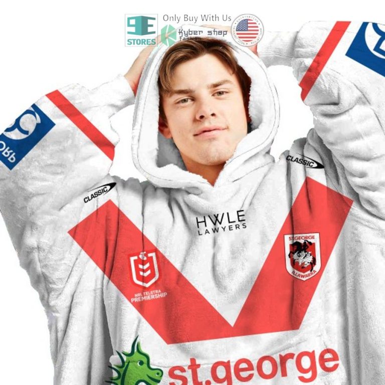 personalized nrl st george illawarra dragons hwle sherpa hooded blanket 3 9705