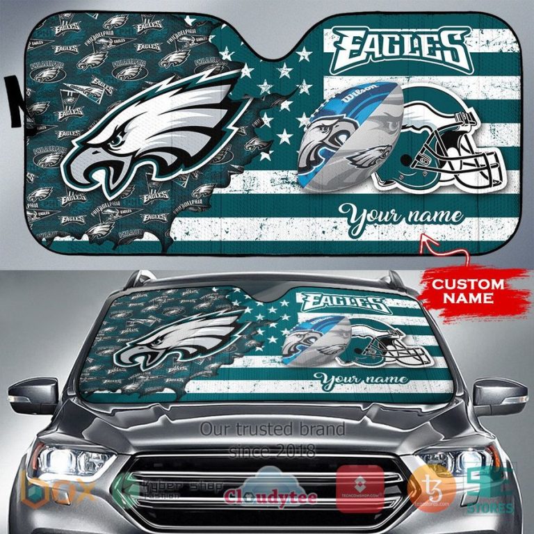 personalized philadelphia eagles custom name car sunshades 1 87755