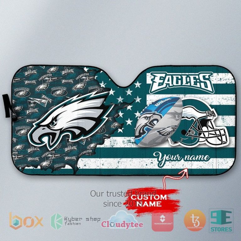 personalized philadelphia eagles custom name car sunshades 3 29444