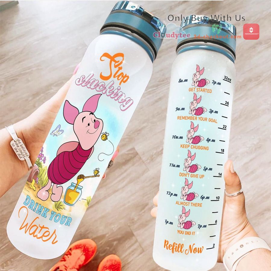 personalized piglet stop slacking drink your water water bottle 1 44627