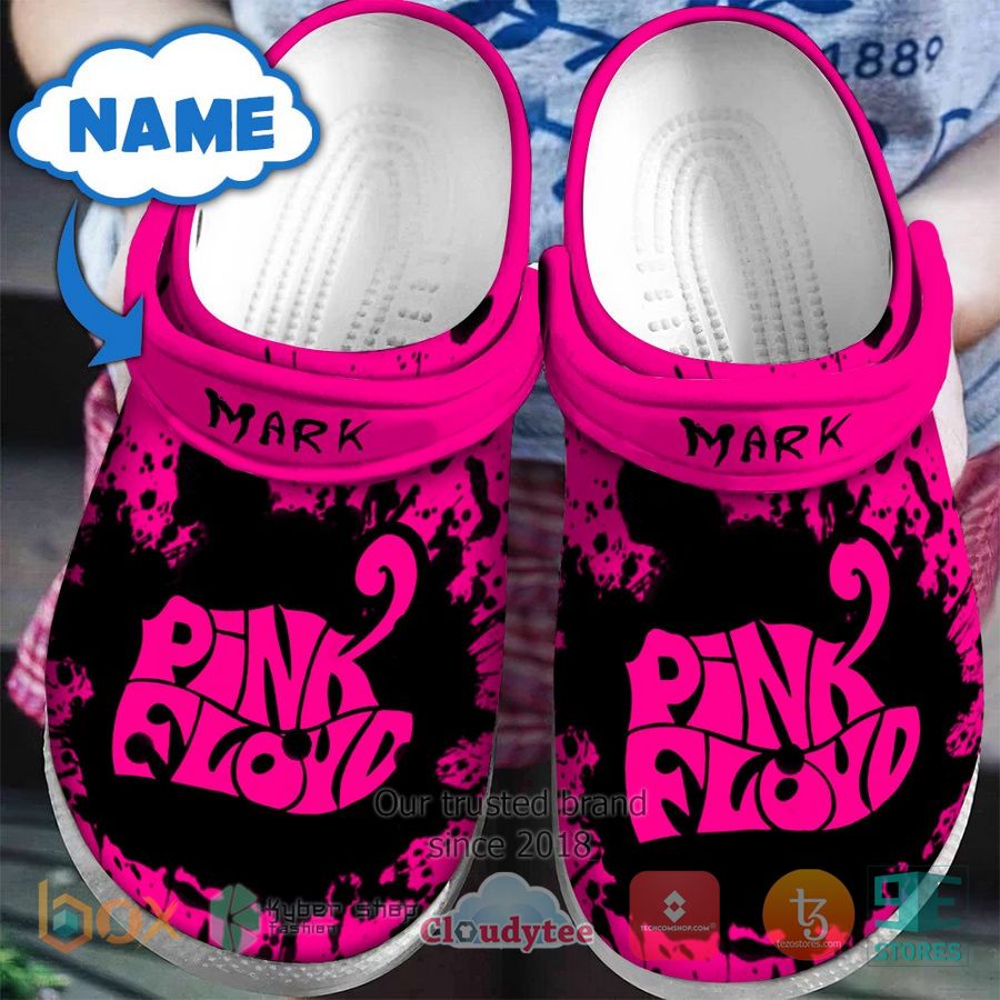 personalized pink floyd black pink crocband clog 1 88015