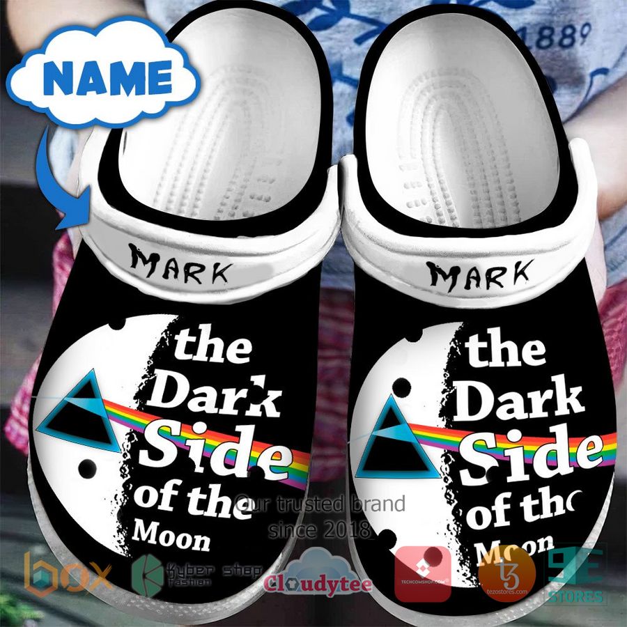 personalized pink floyd the dark side of the moon black crocband clog 1 20979