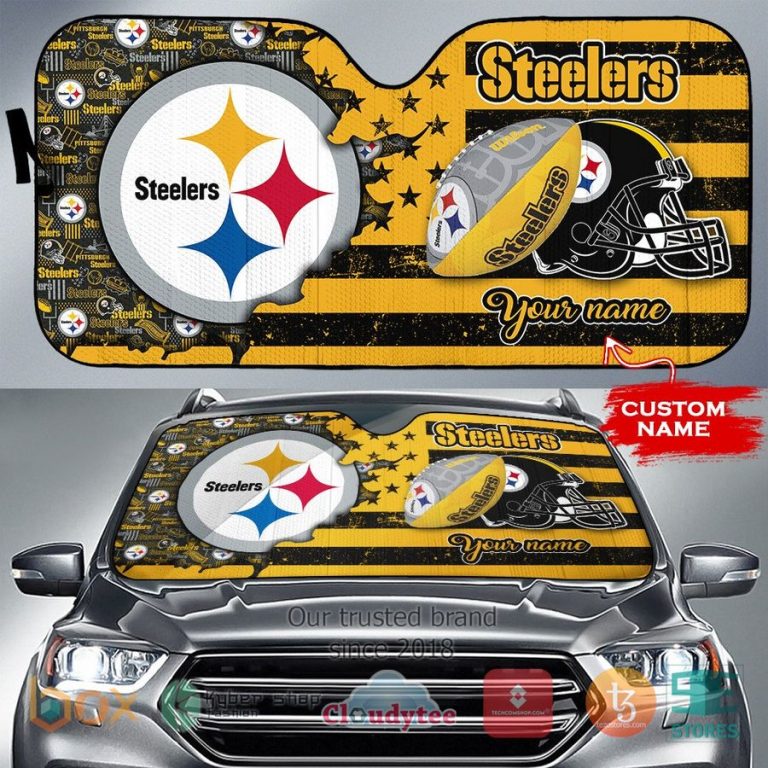 personalized pittsburgh steelers custom name car sunshades 1 60457