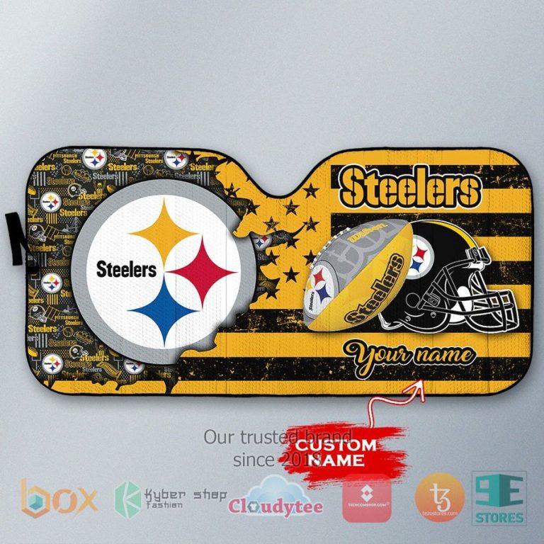 personalized pittsburgh steelers custom name car sunshades 3 29015