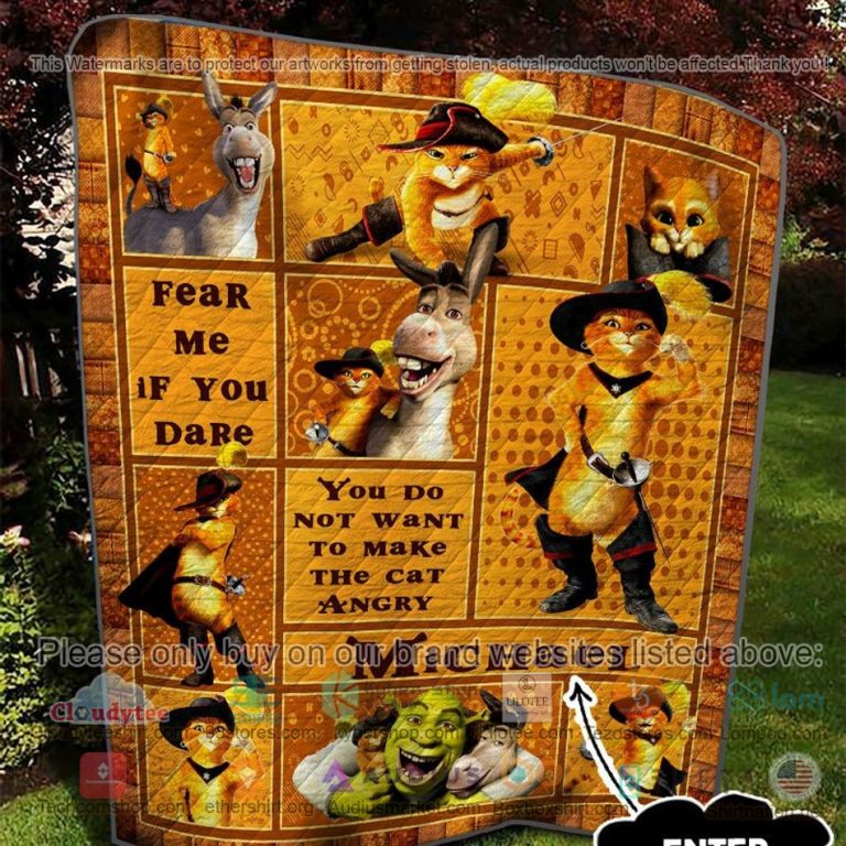 personalized puss in boots sherk donkey quilt 2 15805