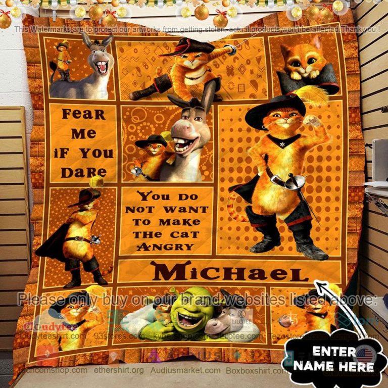 personalized puss in boots sherk donkey quilt 3 1265