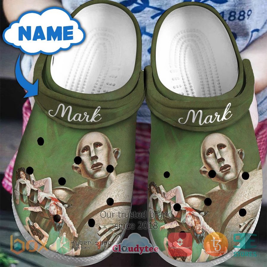 personalized queen band news of the world album crocband clog 1 71358