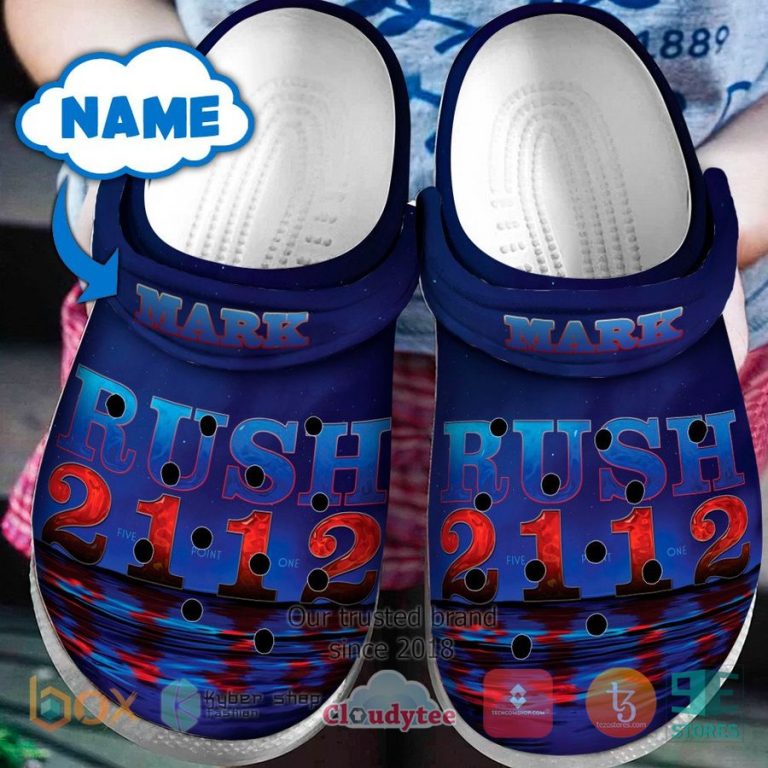 personalized rush band 2112 blue album crocband clog 1 41006