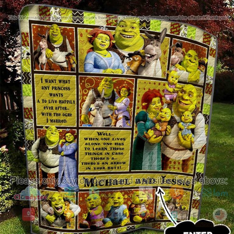 personalized shrek family quilt 2 2353