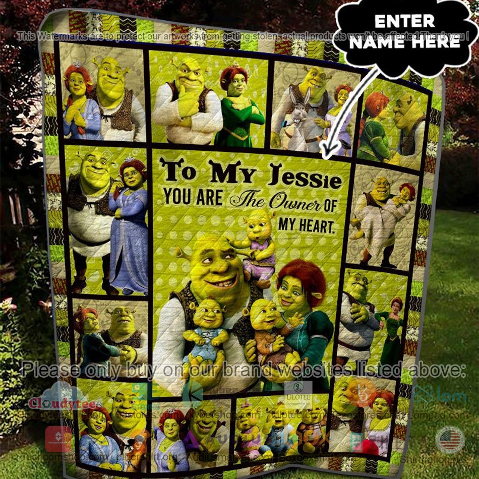 personalized shrek family you are the owner of my heart quilt 2 72737