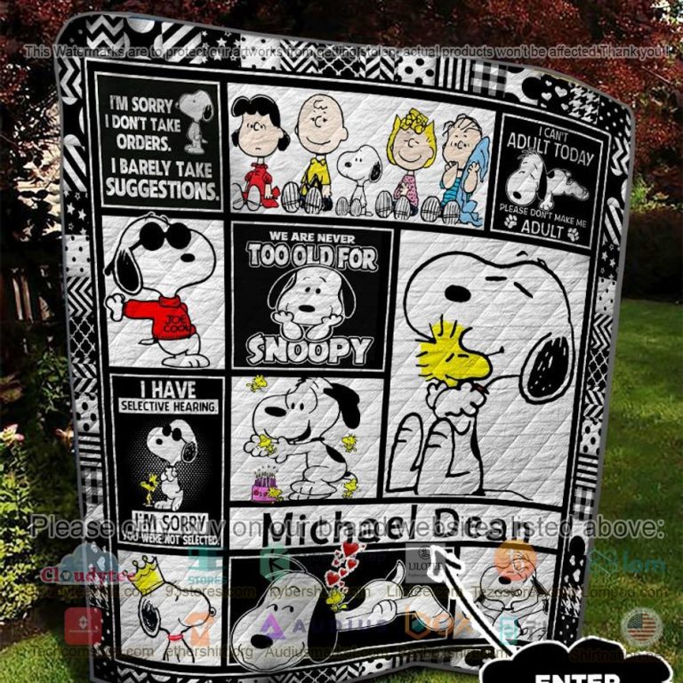 personalized snoopy i cant adult today quilt 3 70639