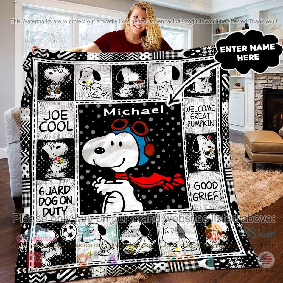personalized snoopy joe cool quilt 1 9704