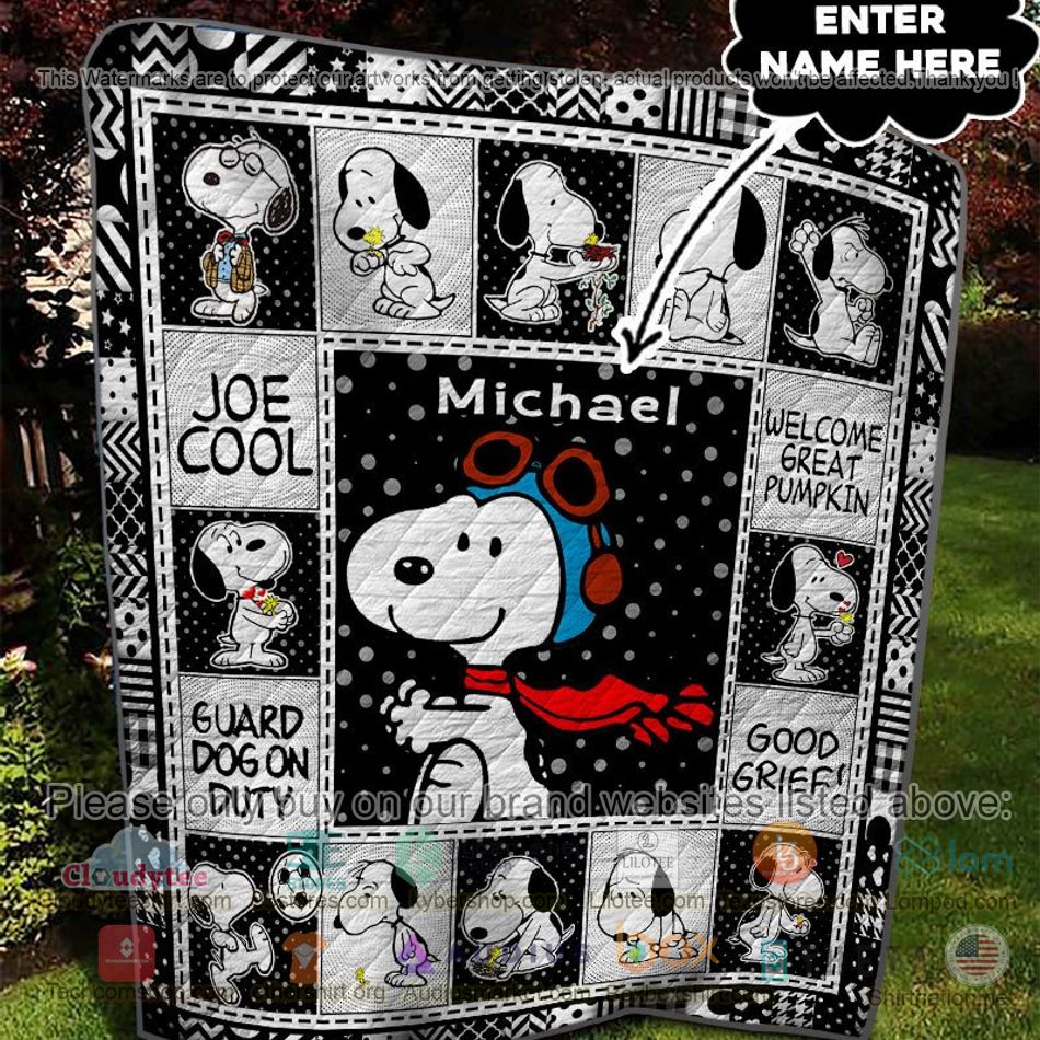 personalized snoopy joe cool quilt 2 51972