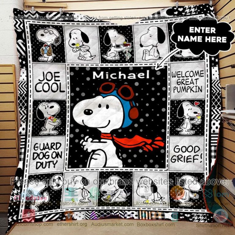 personalized snoopy joe cool quilt 3 25639