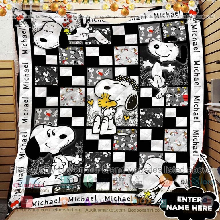 personalized snoopy woodstock quilt 3 34280