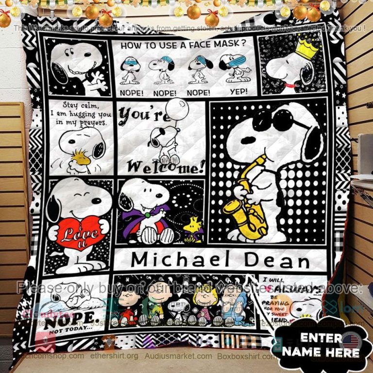 personalized snoopy youre welcome quilt 3 106