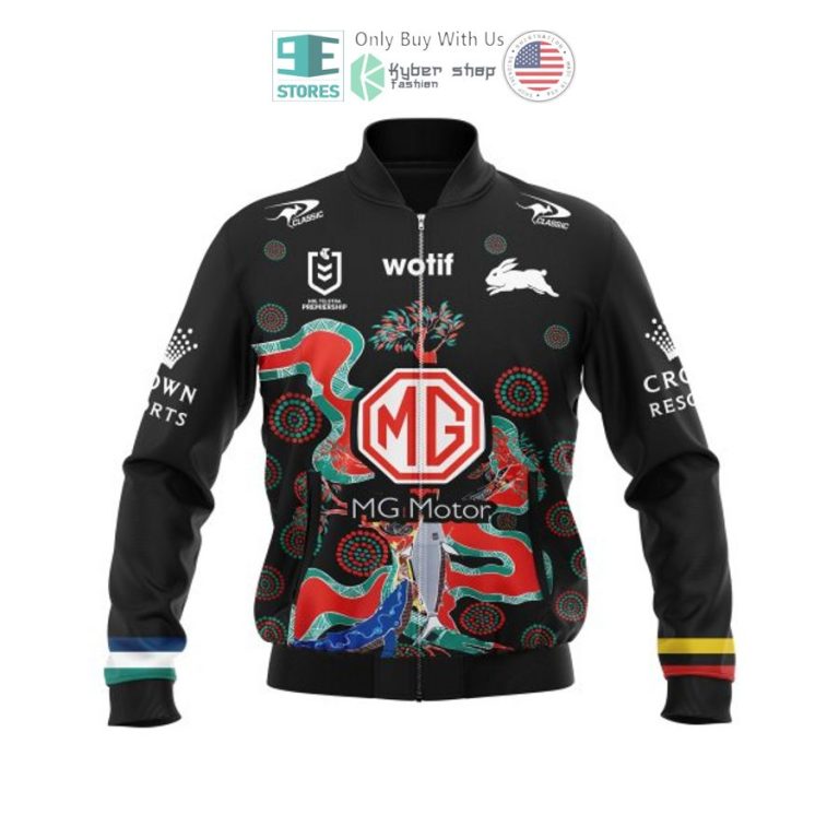 personalized south sydney rabbitohs black bomber jacket 3 44896