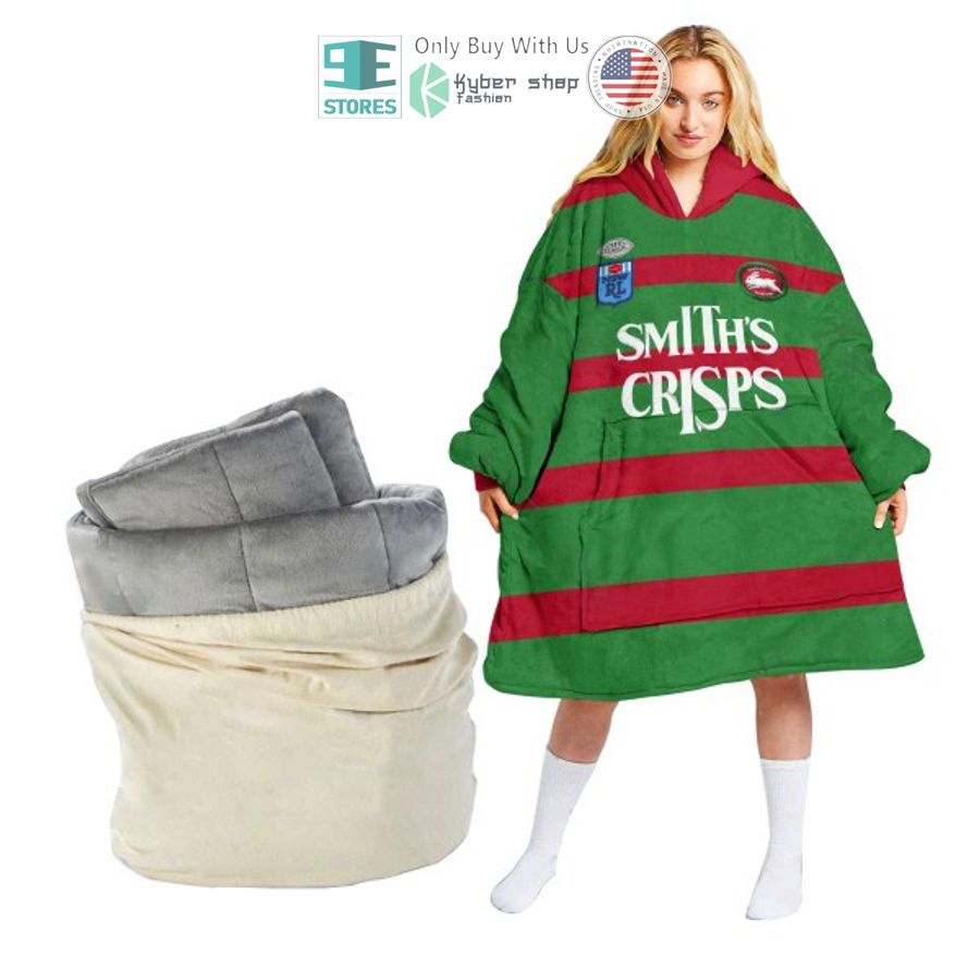 personalized south sydney rabbitohs sherpa hooded blanket 1 31194