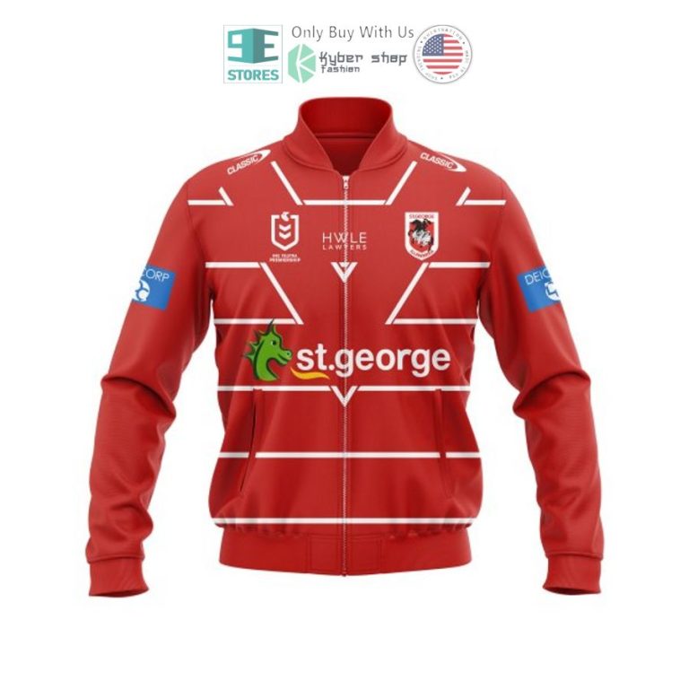 personalized st george illawarra dragons red bomber jacket 3 85133