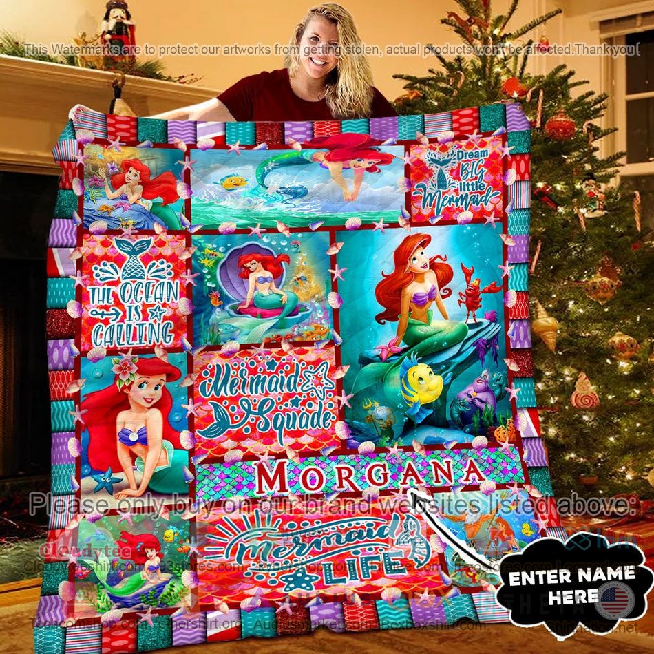personalized the little mermaid squade quilt 1 98695