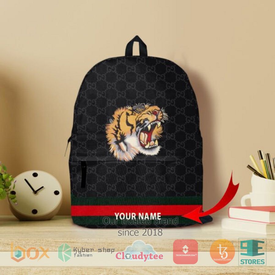 personalized tiger gucci black pattern custom backpack 1 25719
