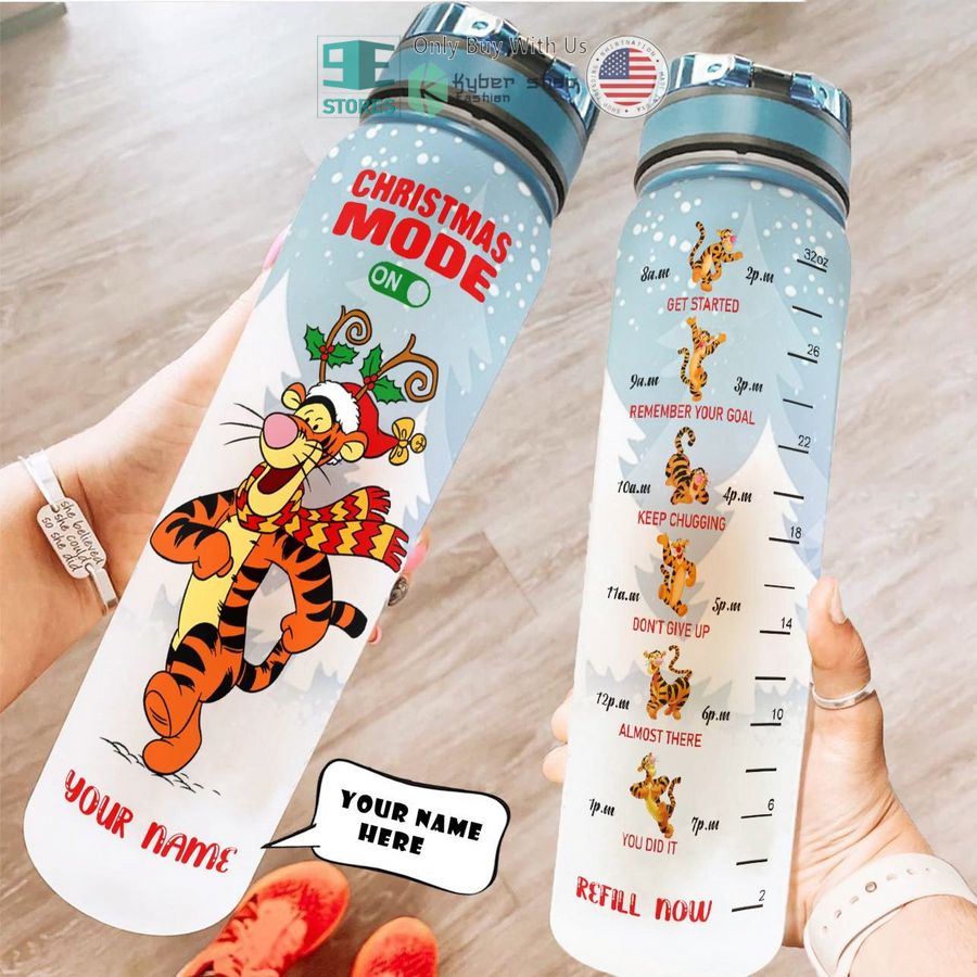 personalized tigger christmas mode on water bottle 1 76143
