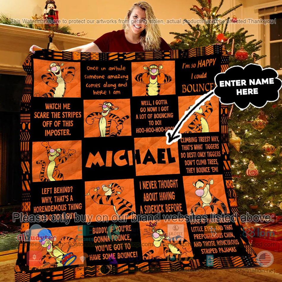 personalized tigger i never thought about having a sidekick before quilt 1 73998