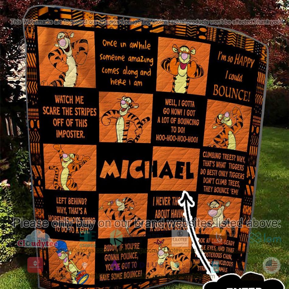 personalized tigger i never thought about having a sidekick before quilt 2 65896