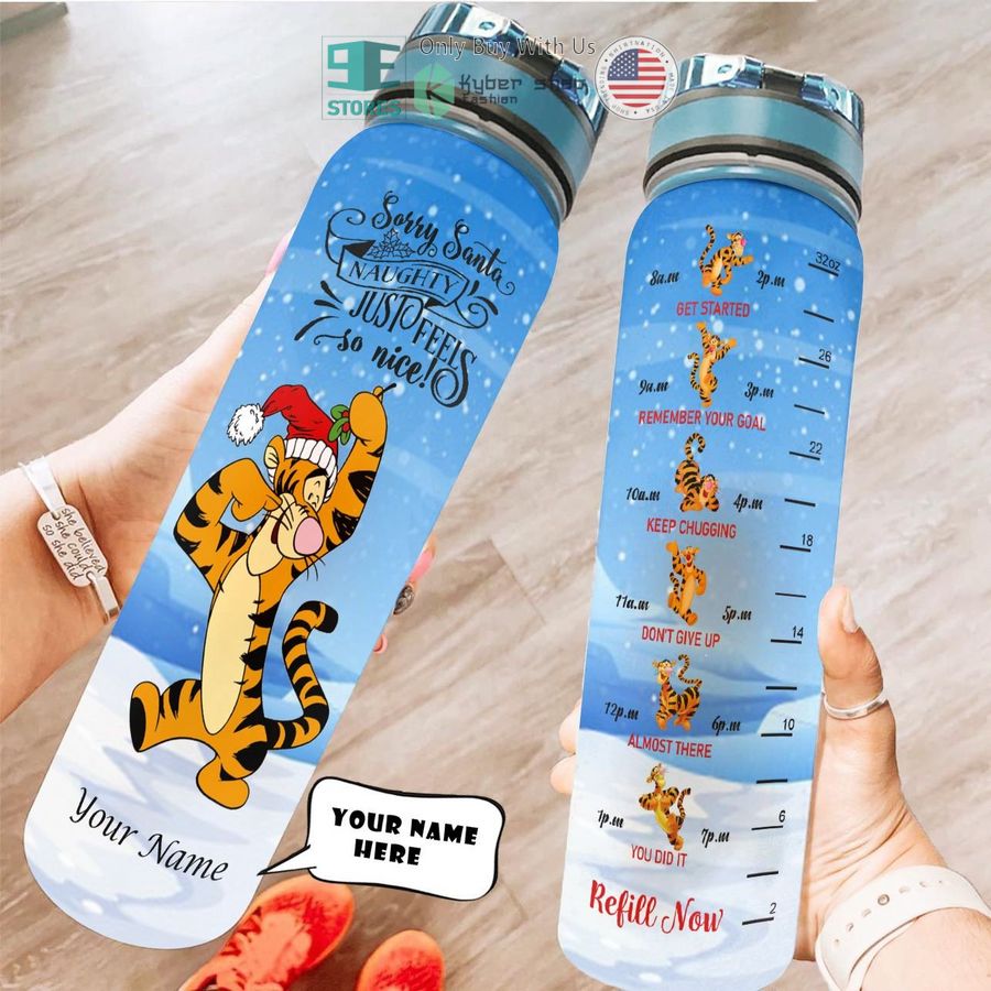 personalized tigger sorry santa naughty just feels so nice water bottle 1 38478