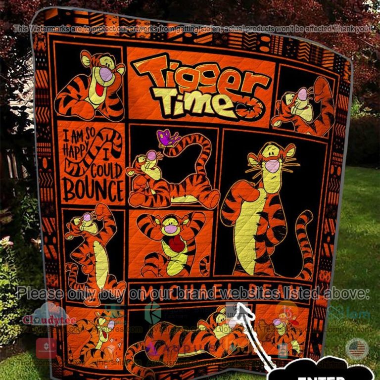 personalized tigger times i am so happy quilt 3 17550