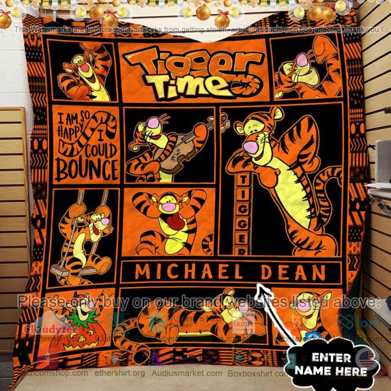 personalized tigger times quilt 2 22100