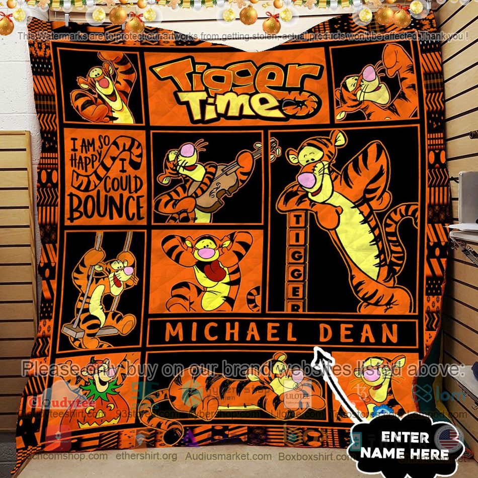 personalized tigger times quilt 2 22100