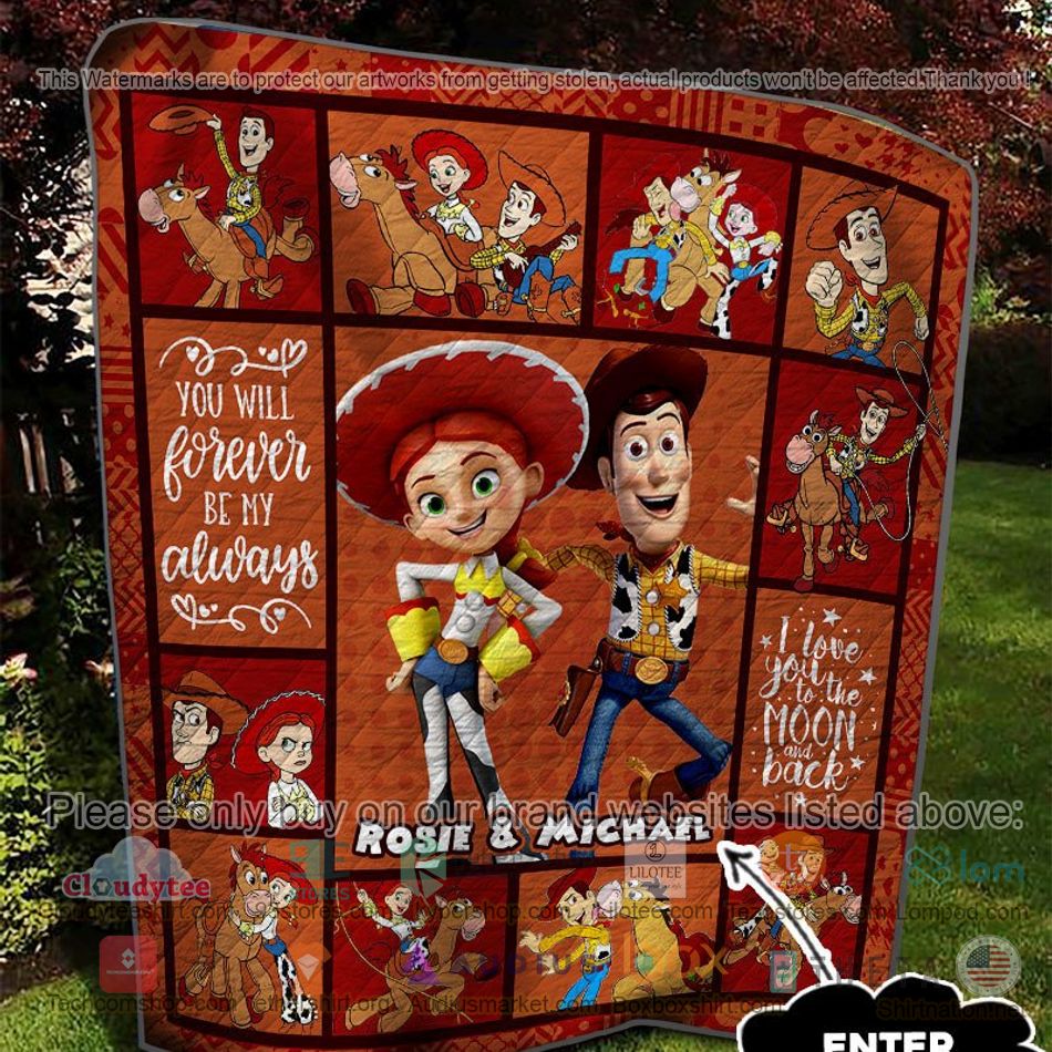 personalized toy story woody and jessie quilt 2 93046