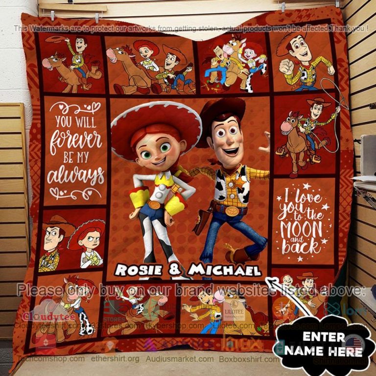 personalized toy story woody and jessie quilt 3 88796